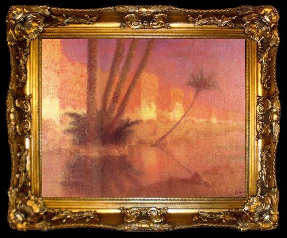 framed  Lucien Levy-Dhurmer Twilight in Marrakesh, ta009-2